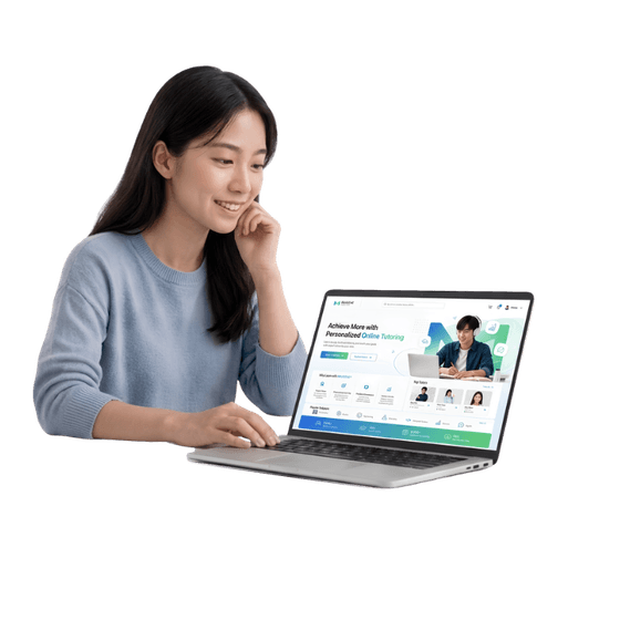 Student browsing tutors on a laptop