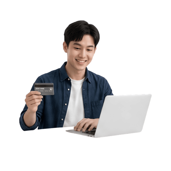 Student paying securely by card